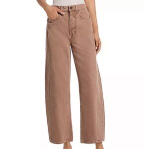 Veronica Beard Ryder High Rise Barrel Jeans in Tan Sierra Fall 2025